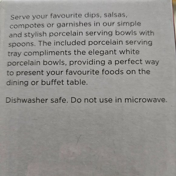 KSP Christmas Gleam Porcelain Bowls with Tray - Set/7 (White/Silver) - Picture 3 of 4